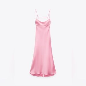 Zara Satin Effect Cutout Dress